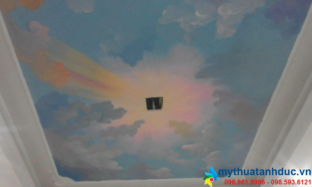 Vẽ tranh trần mây đẹp nhất Hà Nội