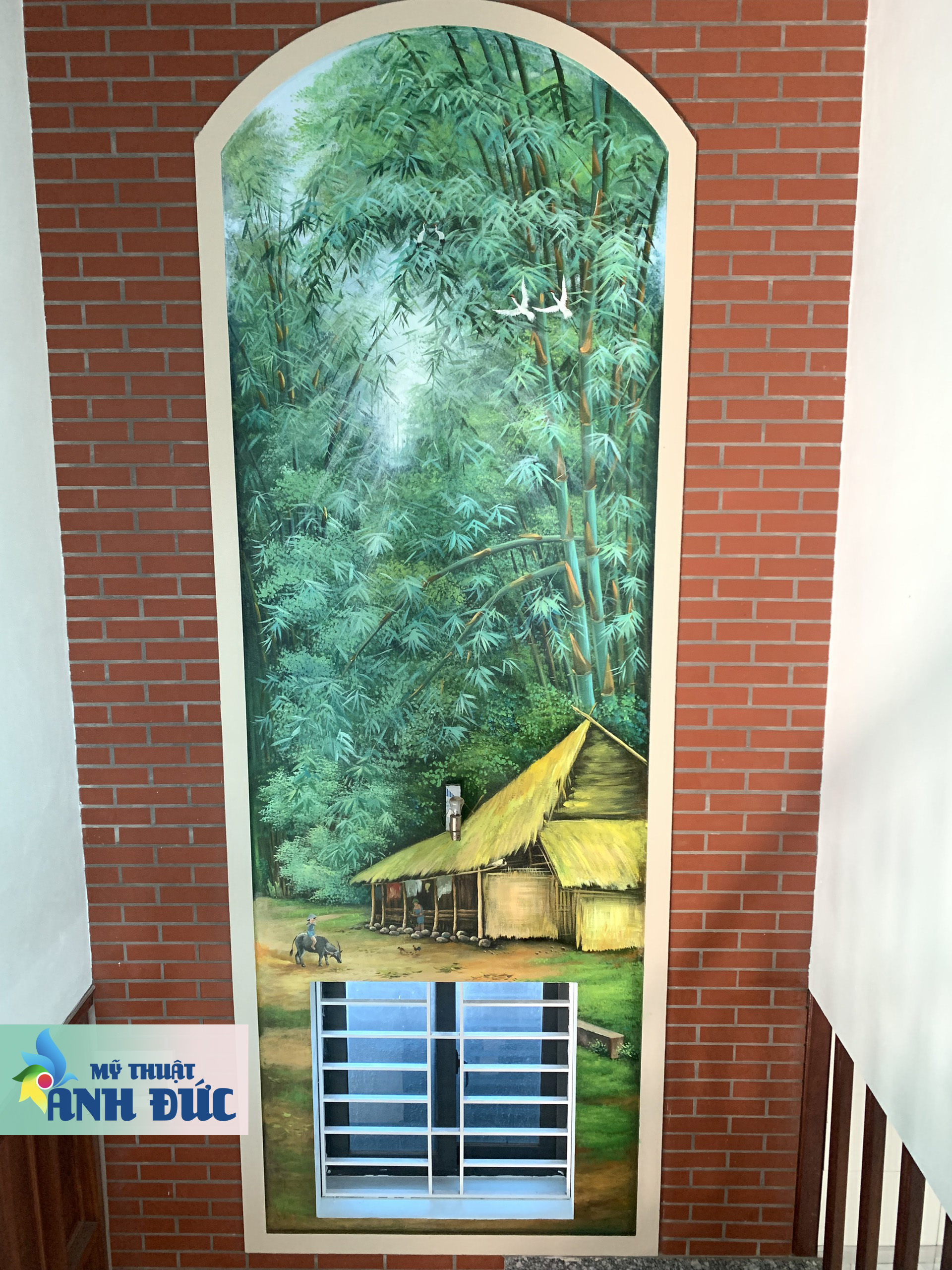 Vẽ tranh phong cảnh 3D phòng khách tại Ba Vì 3- mythuatanhduc.vn