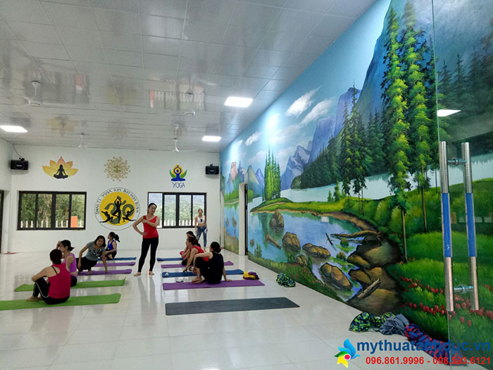 Dự Án Vẽ Tranh Tường 3D Tại Phòng Tập Yoga Kim Bôi, Hòa Bình