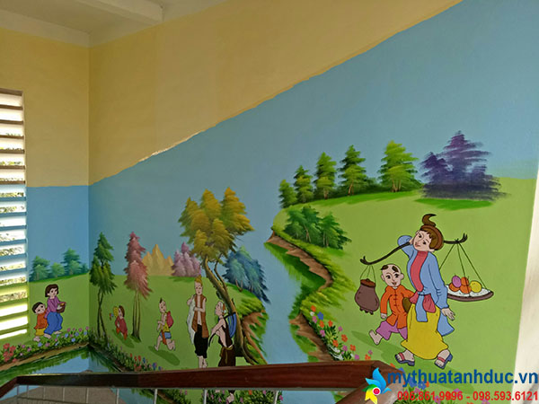 Công trình tranh tường đẹp trường tiểu học Đại Xuân, Quế Võ, Bắc Ninh
