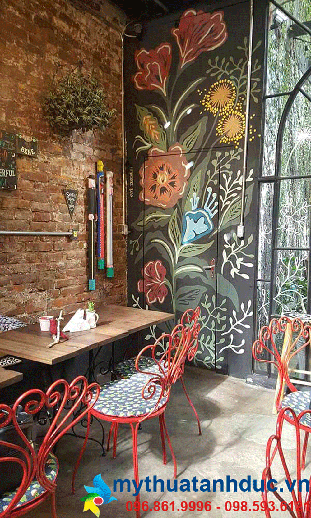  Bức vẽ tranh tường quán cafe đẹp độc lạ