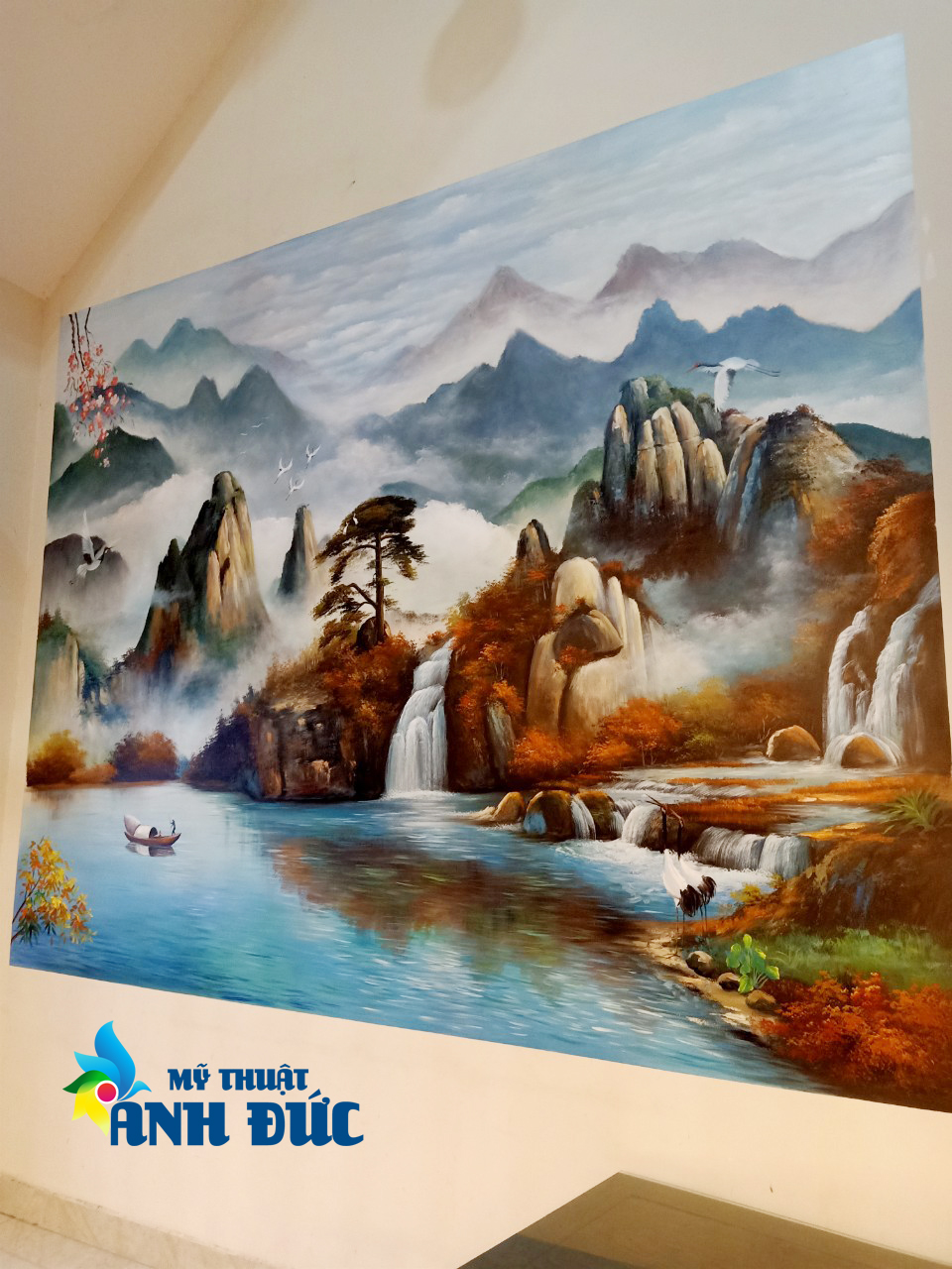 Vẽ tranh tường phòng khách tại Văn Khê - Hà Nội