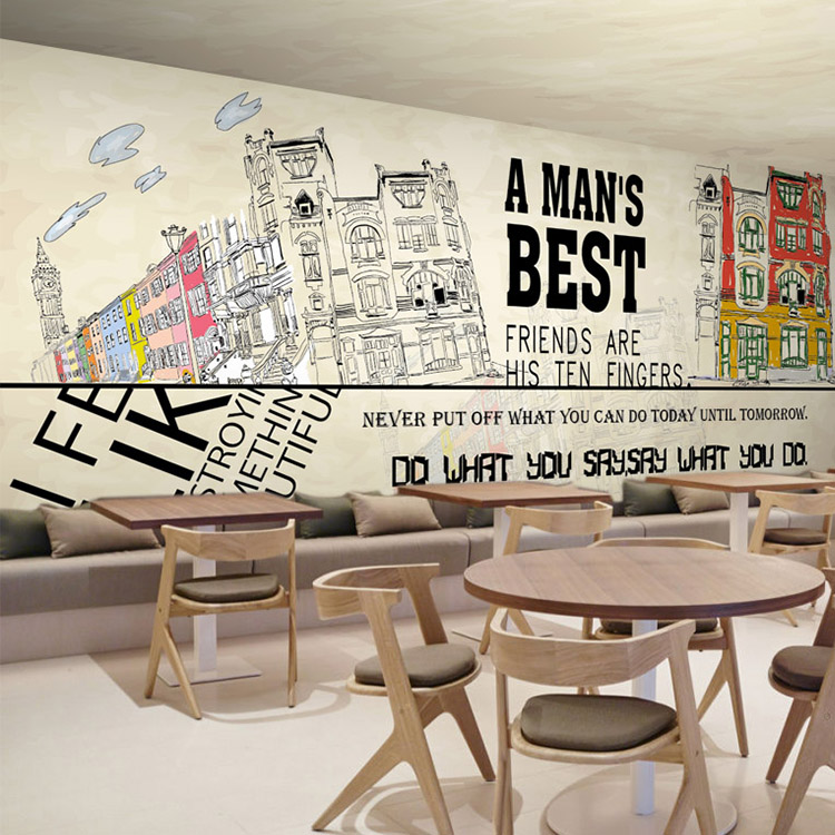  Mẫu tranh tường quán cafe ăn khách Typography