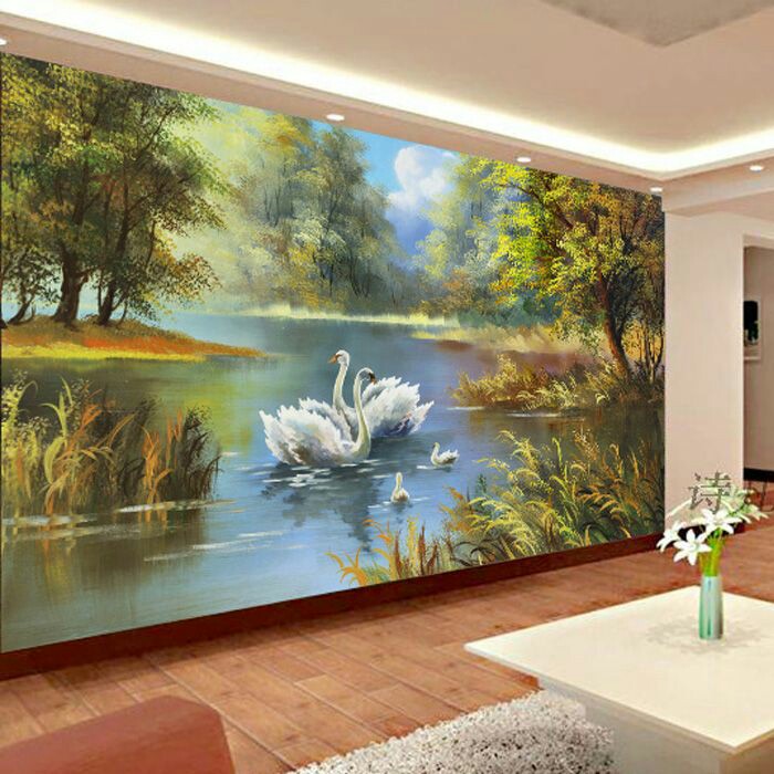 Vẽ tranh tường 3D phòng khách đẹp - mythuatanhduc.vn