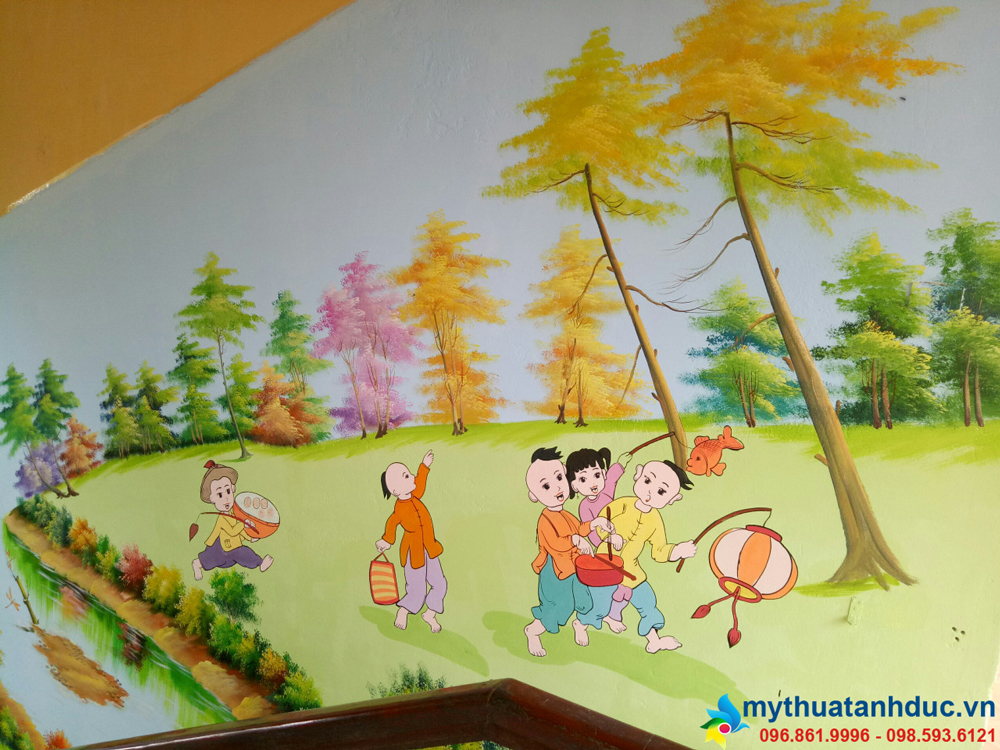 Vẽ tranh tường mầm non trường Phương Liễu-Bắc Ninh