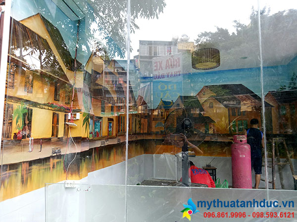 Công trình vẽ tranh 2D, 3D tại nhà hàng ăn Net. Quảng Nam