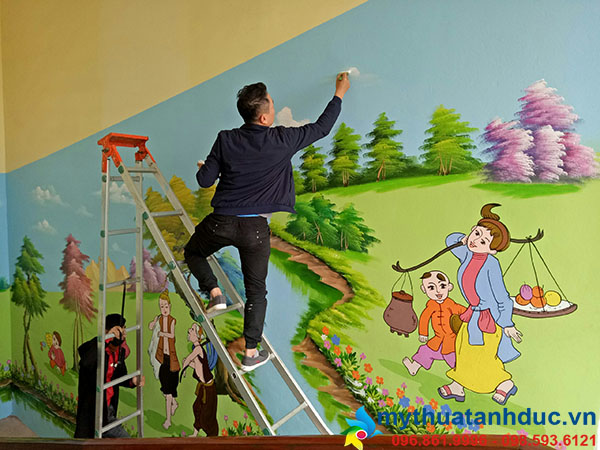 Công trình tranh tường hoàn thiện trường tiểu học Đại Xuân, Quế Võ, Bắc Ninh