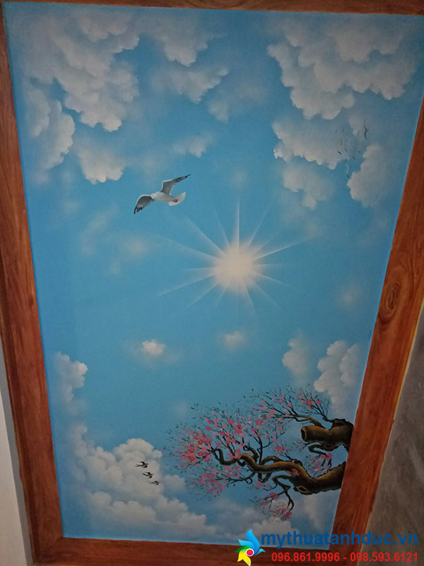 Vẽ tranh trần mây đẹp Tri Lai